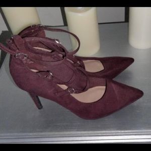 Burgundy high heels classy shoes